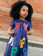 Appliqué Bow Shirt Dress-Starboard Blue Bows / Boden Discount