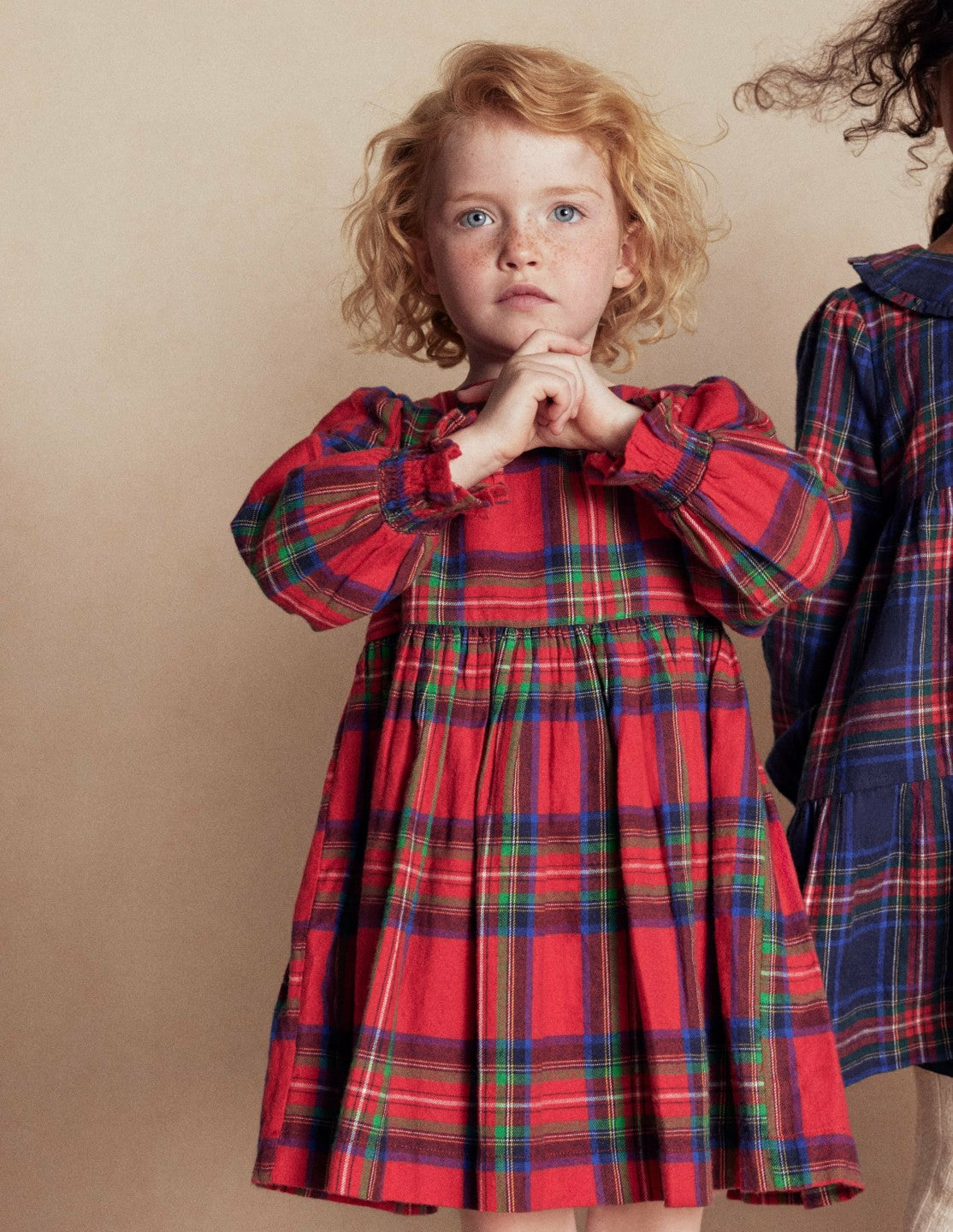 Madeline Long Sleeve Dress-Red Check / Boden On sale