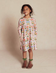 Ariel Long Sleeve Twirly Dress-Vintage Pink Pansy / Boden us
