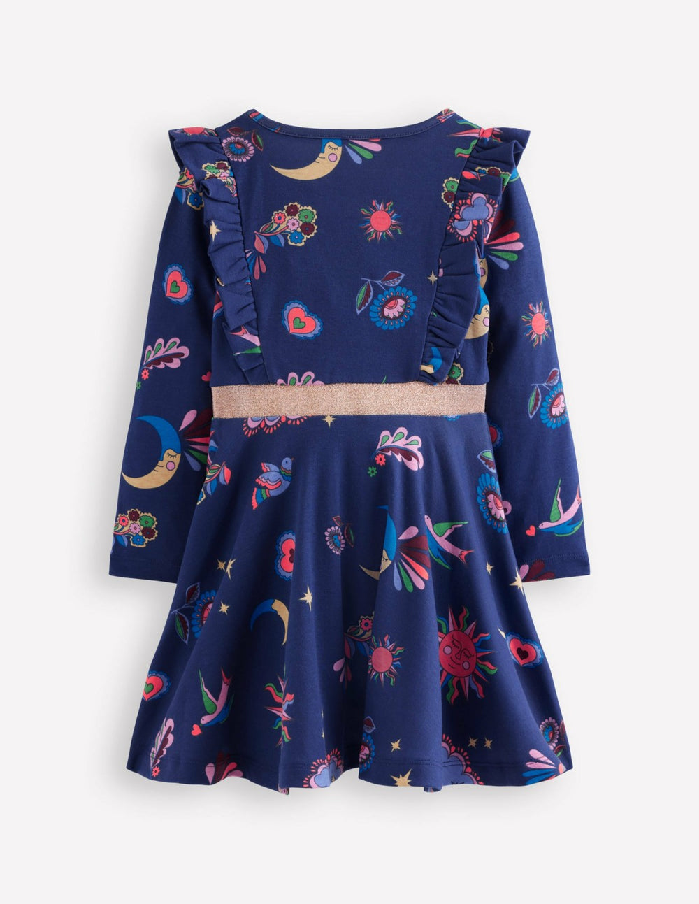 Cora Twirly Jersey Dress-College Navy Paisley Sky / Boden Online