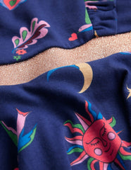 Cora Twirly Jersey Dress-College Navy Paisley Sky / Boden Online