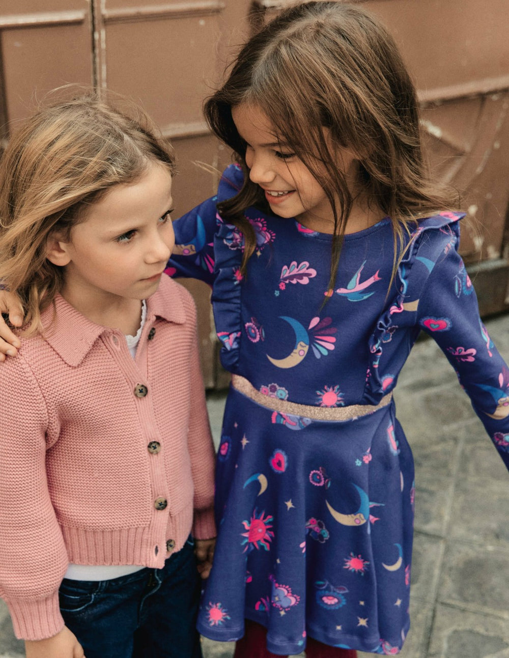 Cora Twirly Jersey Dress-College Navy Paisley Sky / Boden Online