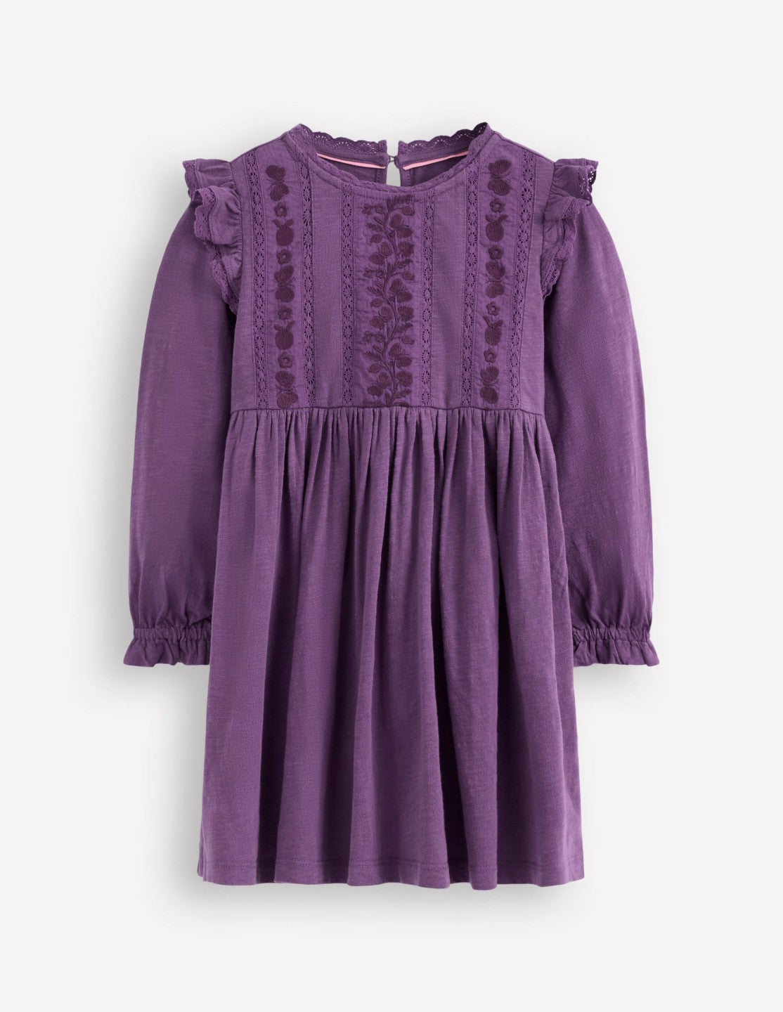 Lace Trim Jersey Dress-Mystical Purple / Boden