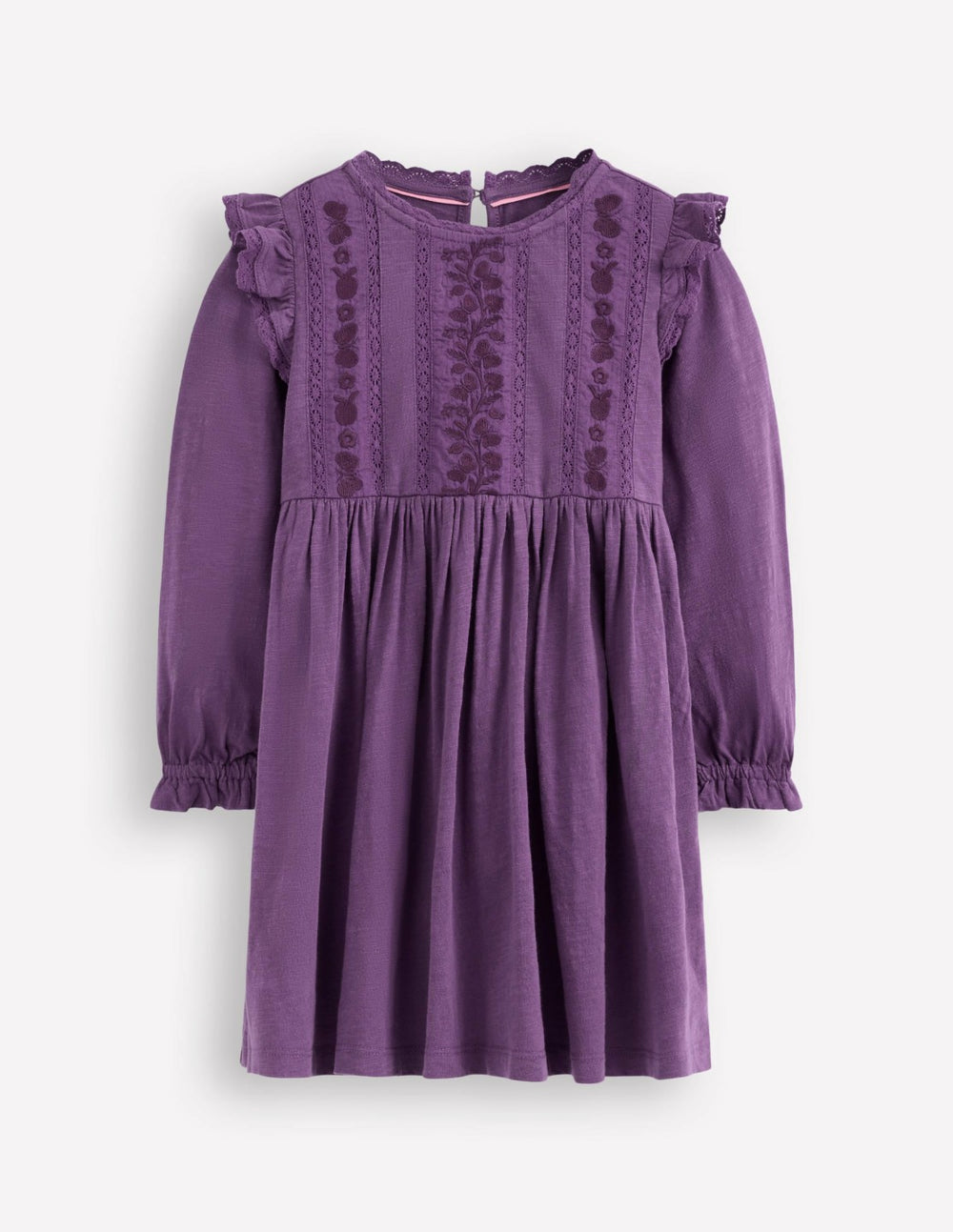 Lace Trim Jersey Dress-Mystical Purple / Boden