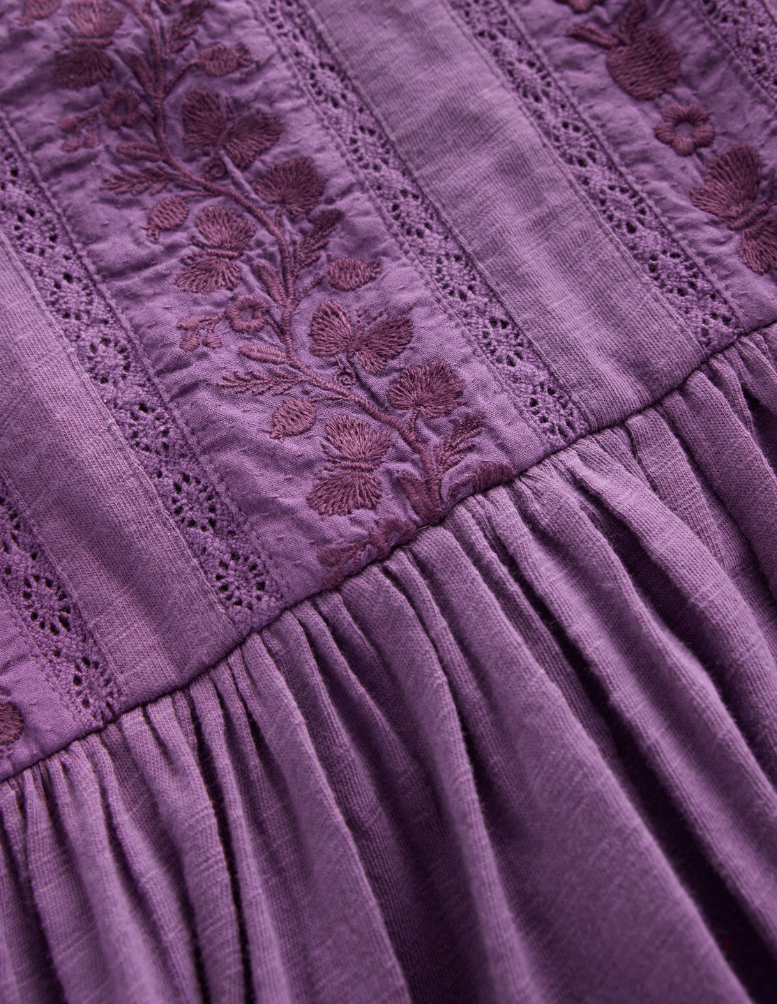 Lace Trim Jersey Dress-Mystical Purple / Boden