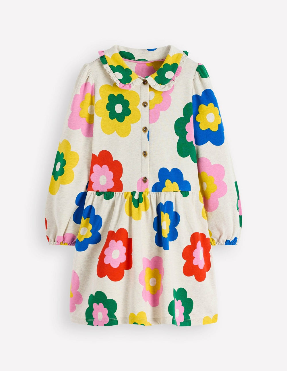 Cosy Jersey Shirt Dress-Multi Large Flower / Boden Sale