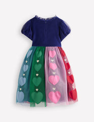 Velvet Tulle Occasion Dress-College Navy Hearts / Boden Outlet