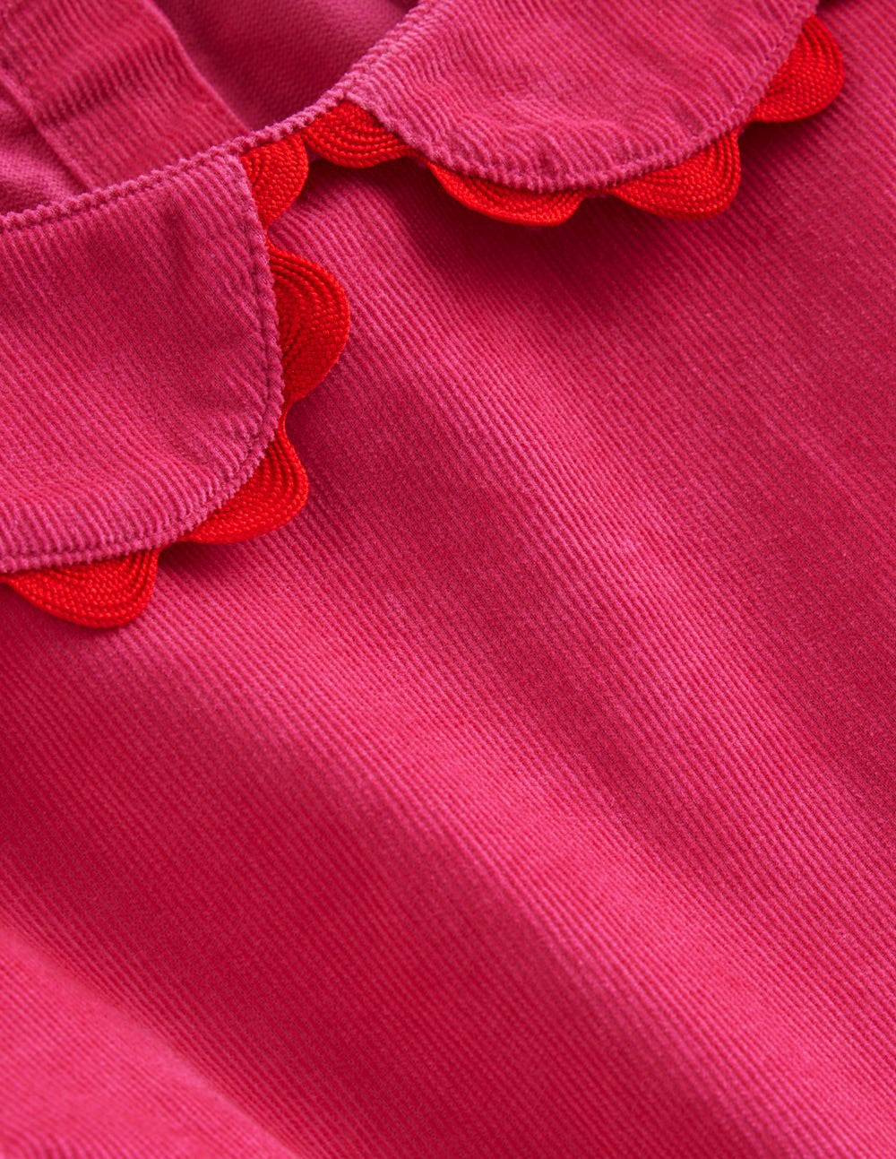 Cord Ric Rac Trim Dress-Raspberry Pink / Boden