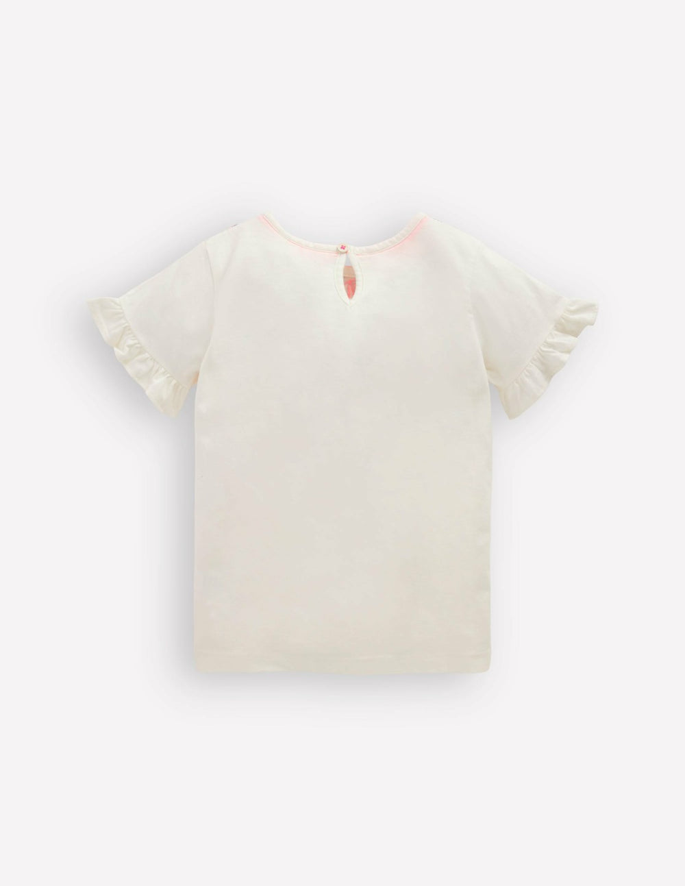 Pretty Frill T-shirt-Ivory Printed Collar / Boden On sale
