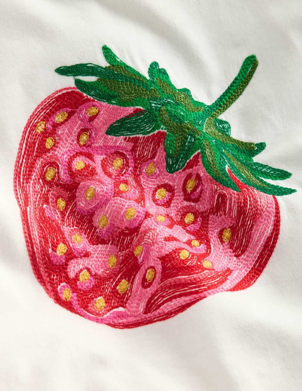 Puff Sleeve Superstitch Top-Coconut Milk Strawberry / Boden Online