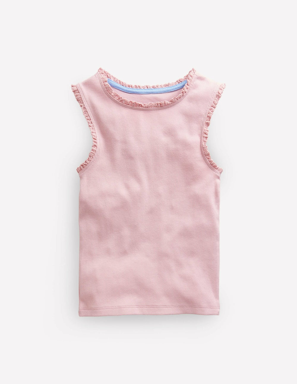 Ribbed Lace Trim Tank-French Pink / Boden