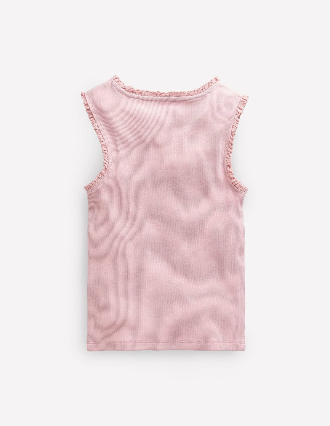 Ribbed Lace Trim Tank-French Pink / Boden