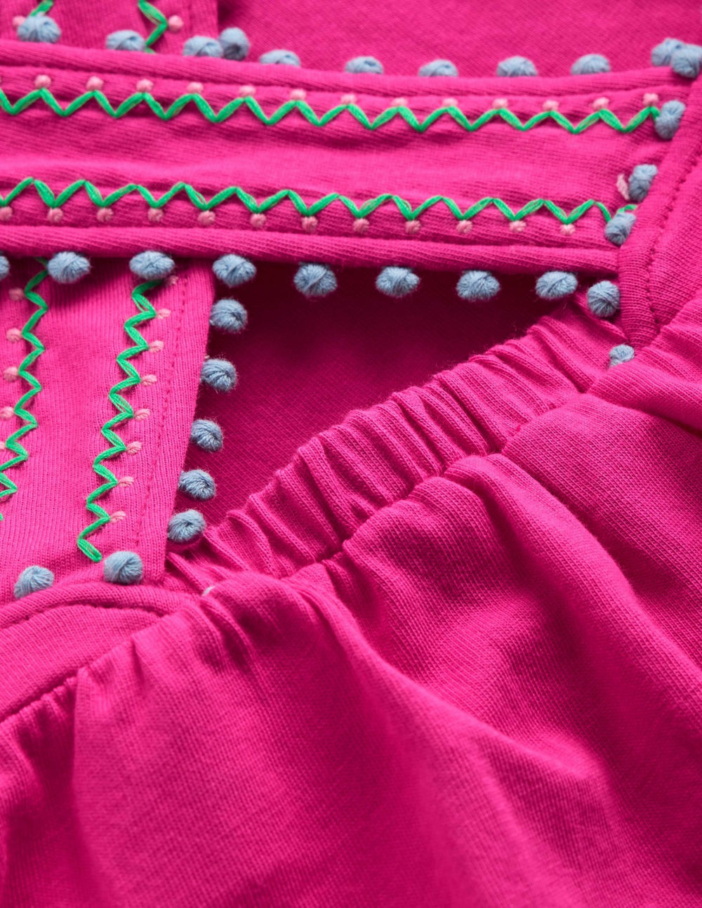 Cross-Back Pom Trim Top-Pink Peony / Boden Outlet