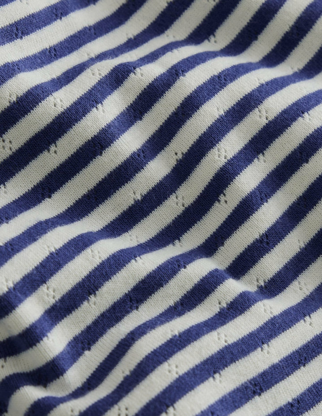 Short Sleeve Pointelle Top-Soft Ivory/Starboard Blue / Boden Discount