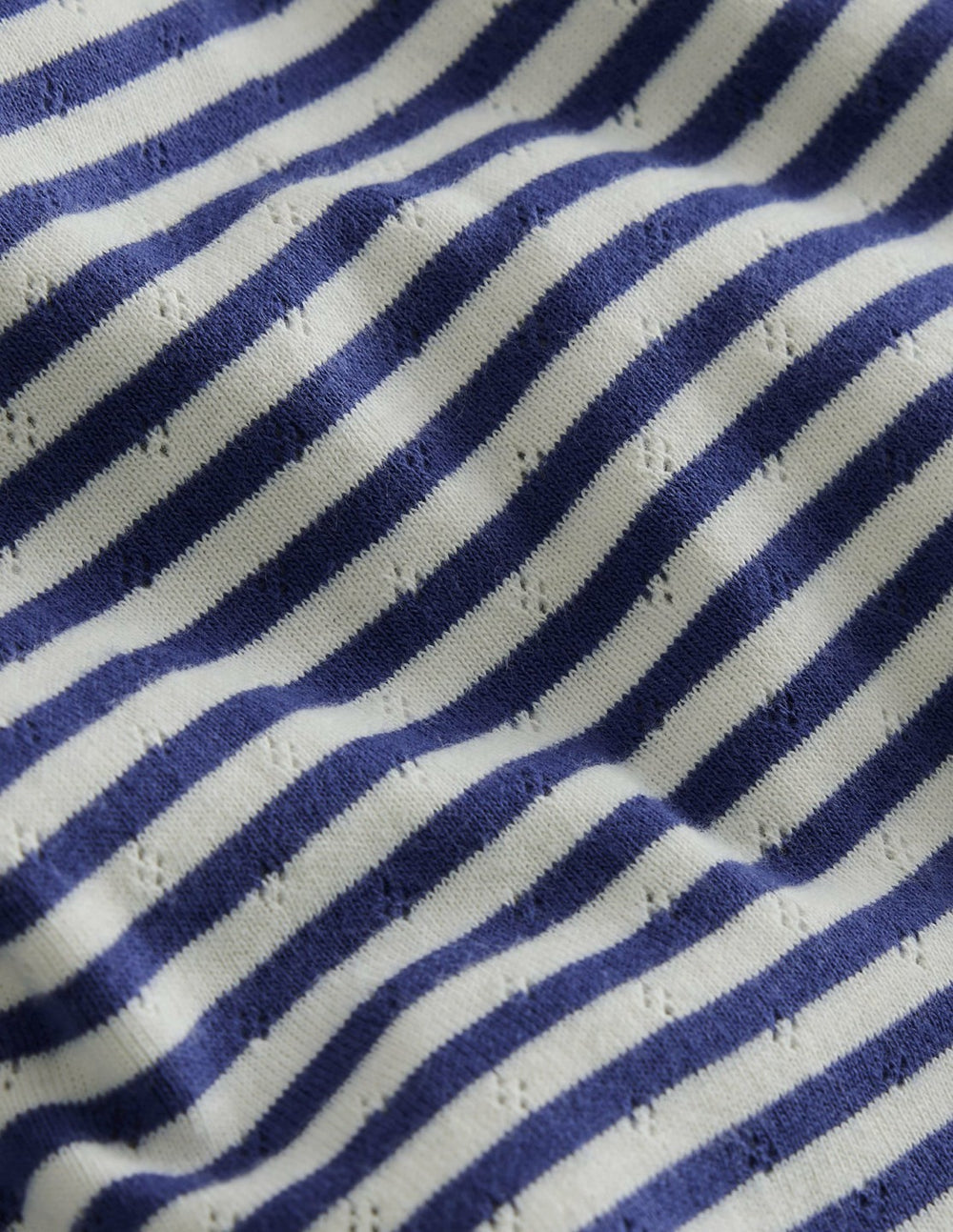 Short Sleeve Pointelle Top-Soft Ivory/Starboard Blue / Boden Discount