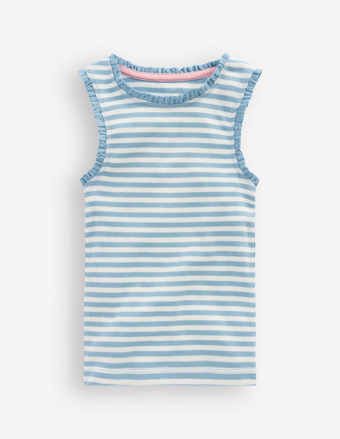 Ribbed Lace Trim Tank-Glacier Blue Stripe / Boden us