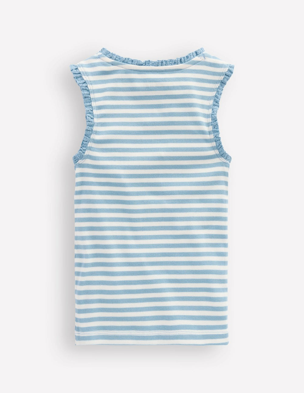 Ribbed Lace Trim Tank-Glacier Blue Stripe / Boden us