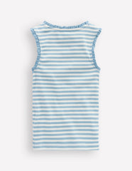 Ribbed Lace Trim Tank-Glacier Blue Stripe / Boden us