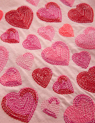 Puff Sleeve Superstitch Top-Chalk Pink Hearts / Boden