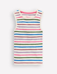 Ribbed Lace Trim Tank-Multi Stripe / Boden Online