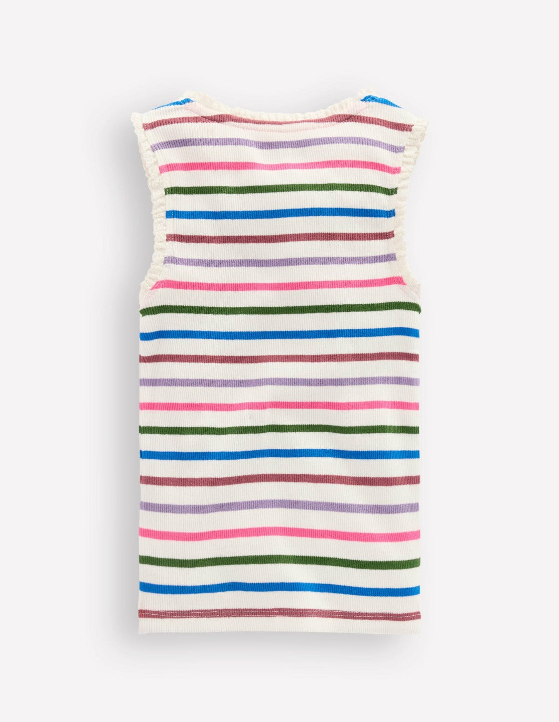 Ribbed Lace Trim Tank-Multi Stripe / Boden Online