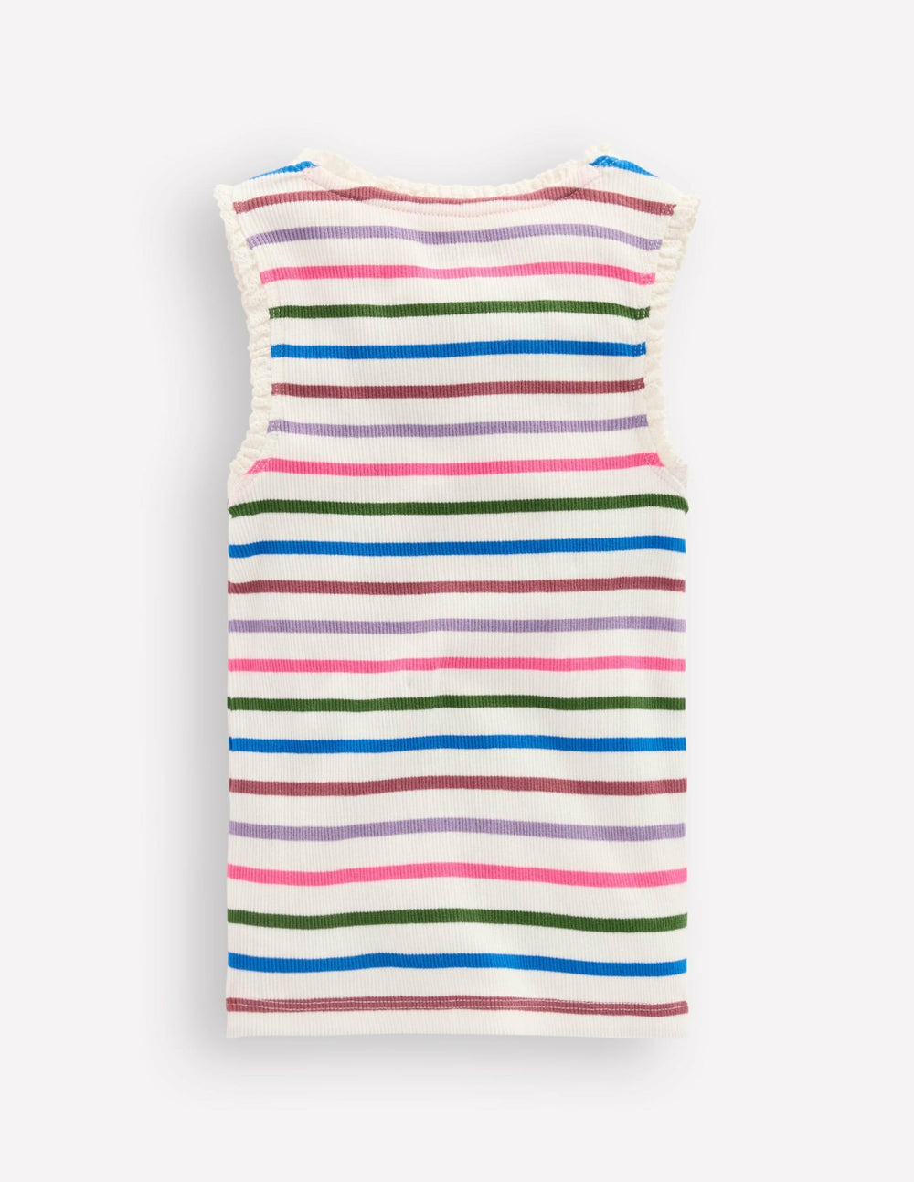 Ribbed Lace Trim Tank-Multi Stripe / Boden Online