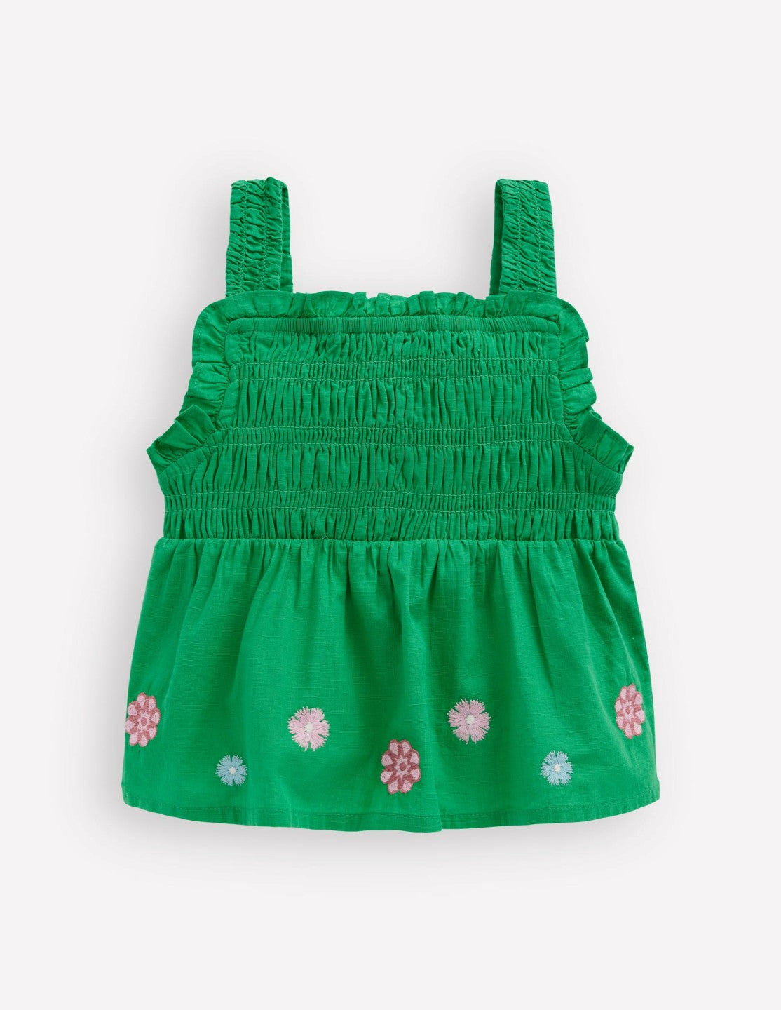 Embroidered Shirred Top-Sapling Green / Boden Outlet