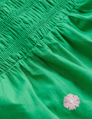 Embroidered Shirred Top-Sapling Green / Boden Outlet