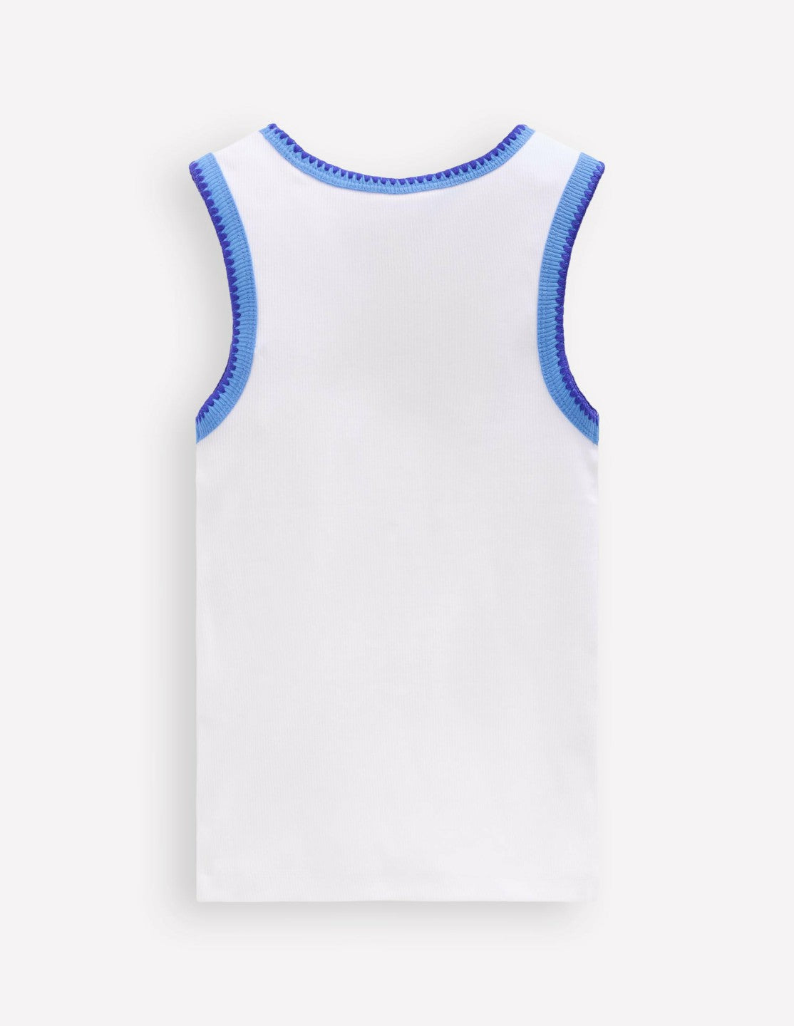 Crochet Trim Ribbed Vest-White / Boden Discount