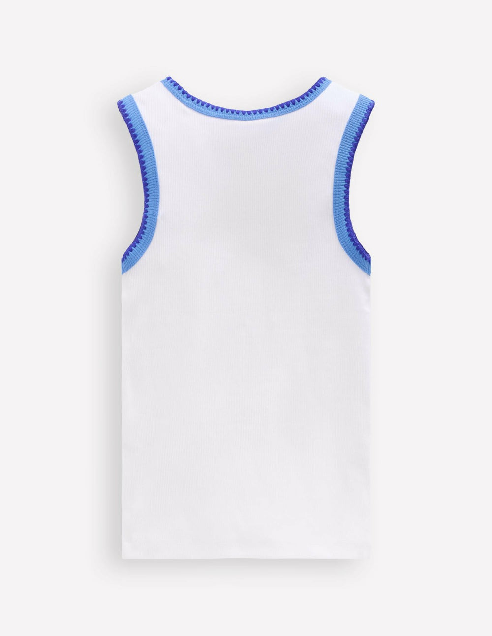 Crochet Trim Ribbed Vest-White / Boden Discount