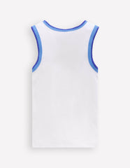 Crochet Trim Ribbed Vest-White / Boden Discount