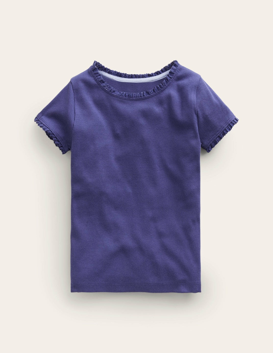 Short Sleeve Ribbed T-shirt-Starboard Blue / Boden On sale