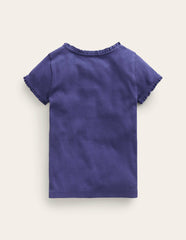 Short Sleeve Ribbed T-shirt-Starboard Blue / Boden On sale