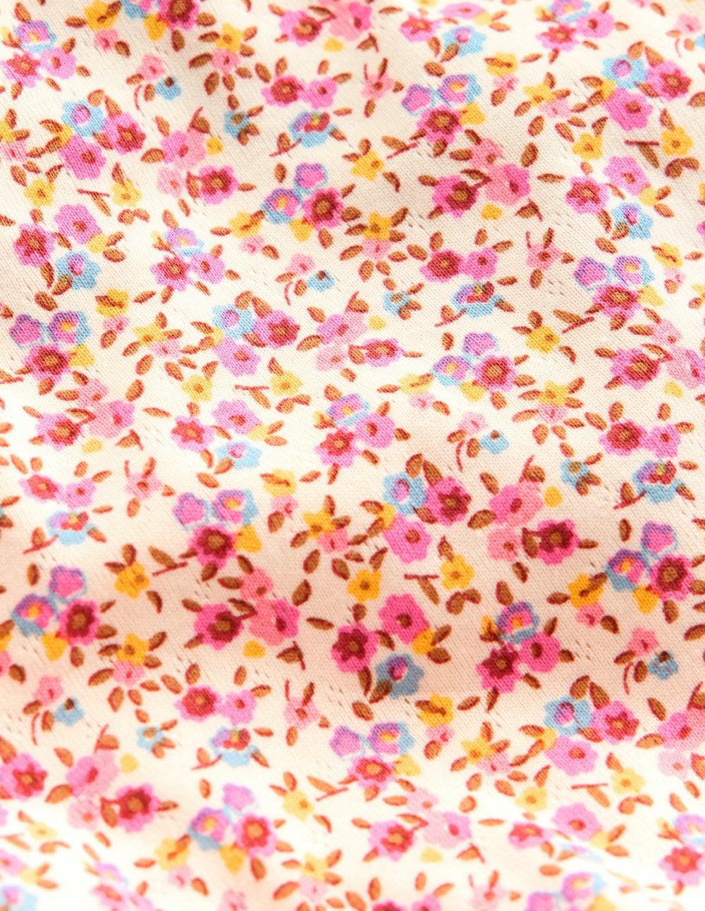Short Sleeve Pointelle Top-Neon Pink Ditsy Floral / Boden