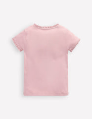 Short Sleeve Ribbed T-shirt-French Pink / Boden Outlet
