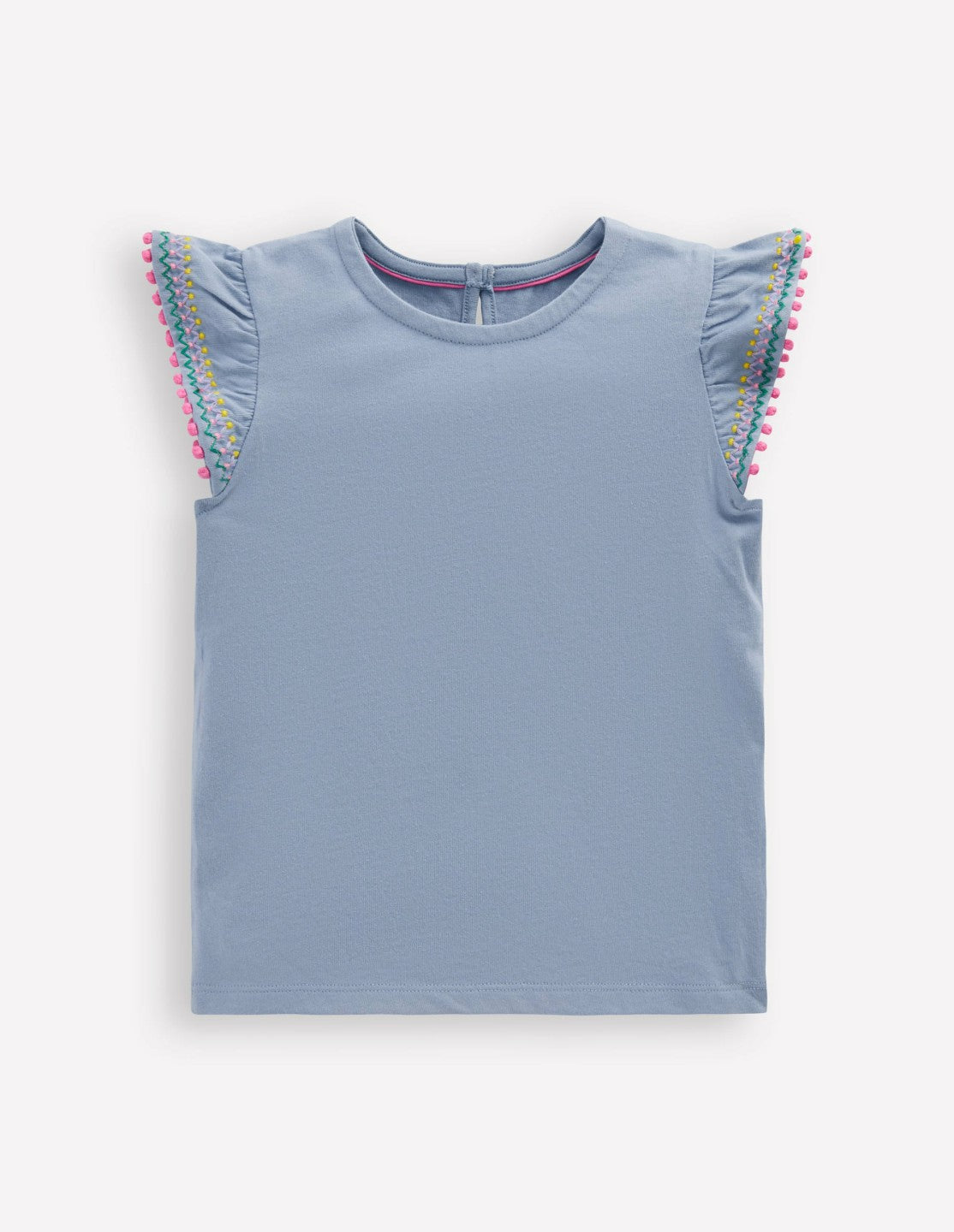 Flutter Sleeve Trim Top-Salt blue / Boden Discount