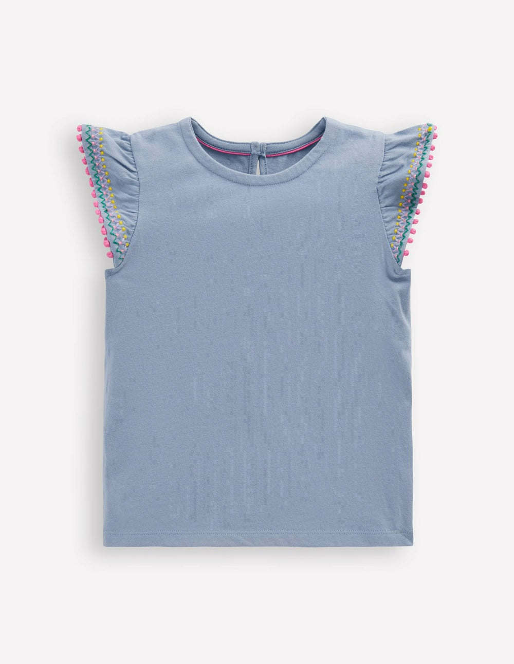Flutter Sleeve Trim Top-Salt blue / Boden Discount