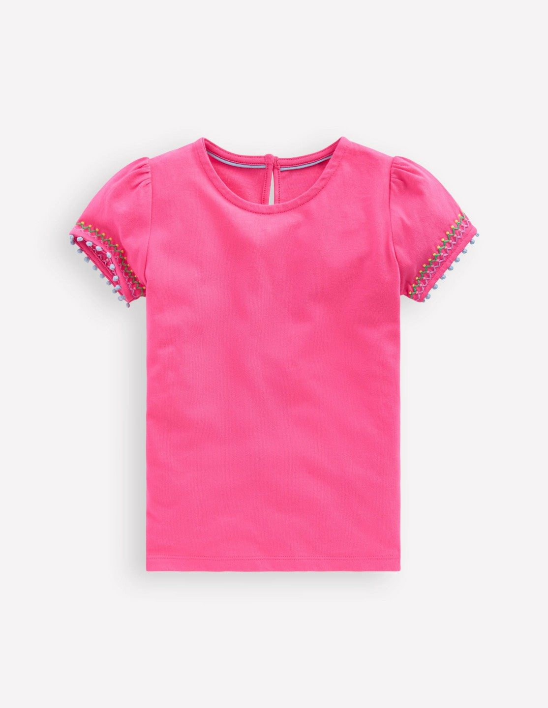 Puff Sleeve T-shirt-Flamingo Pink / Boden On sale
