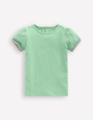 Puff Sleeve T-shirt-Pistachio Green / Boden