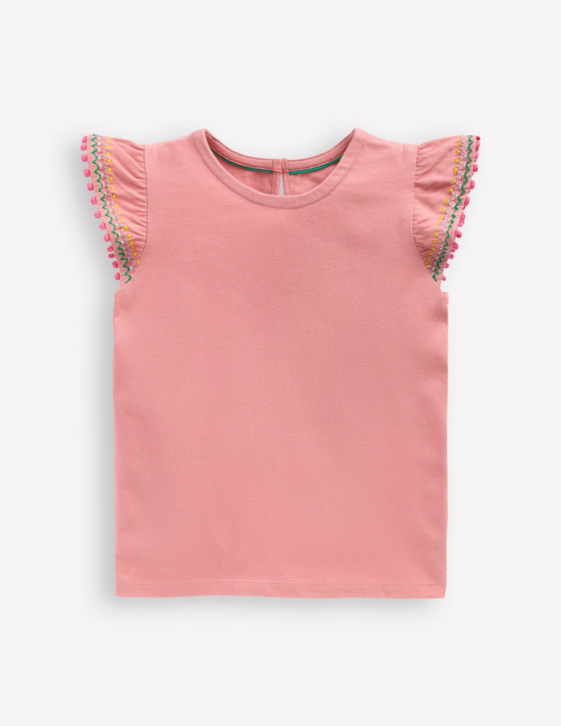 Flutter Sleeve Trim Top-Almond Pink / Boden Online