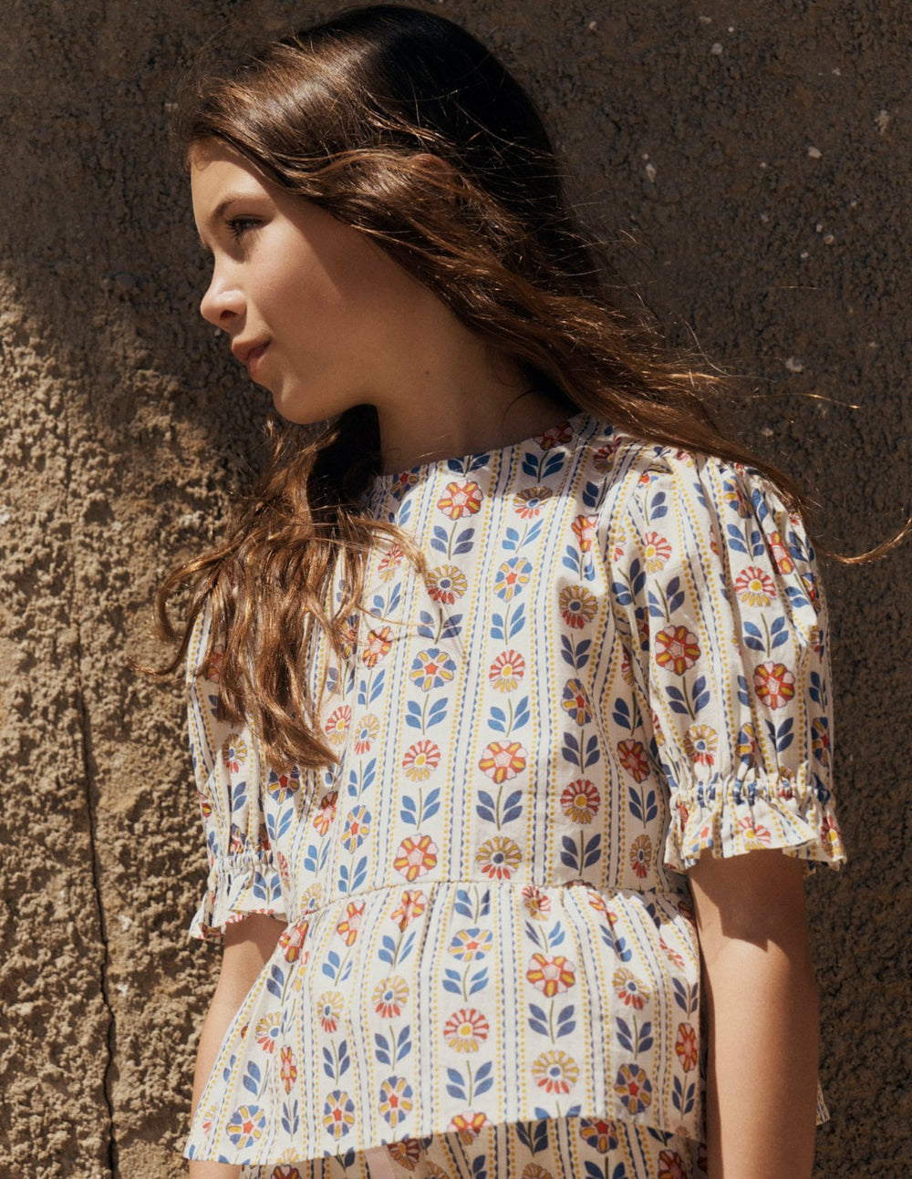 Peplum Woven Top-Ivory Floral Stripe / Boden Discount