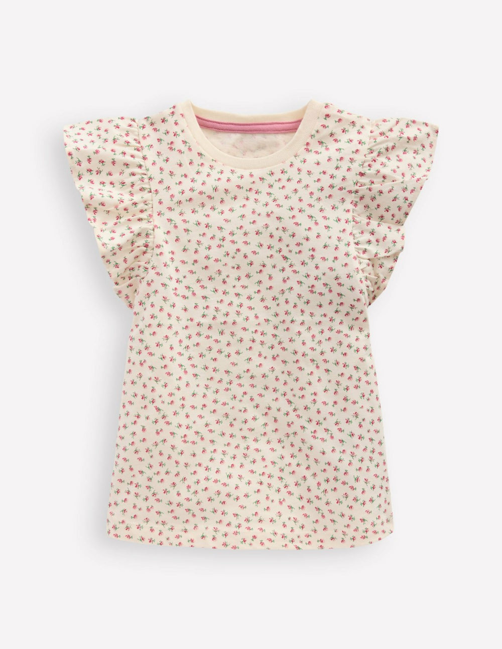 Frill Sleeve Printed Top-Pink Spaced Ditsy / Boden us