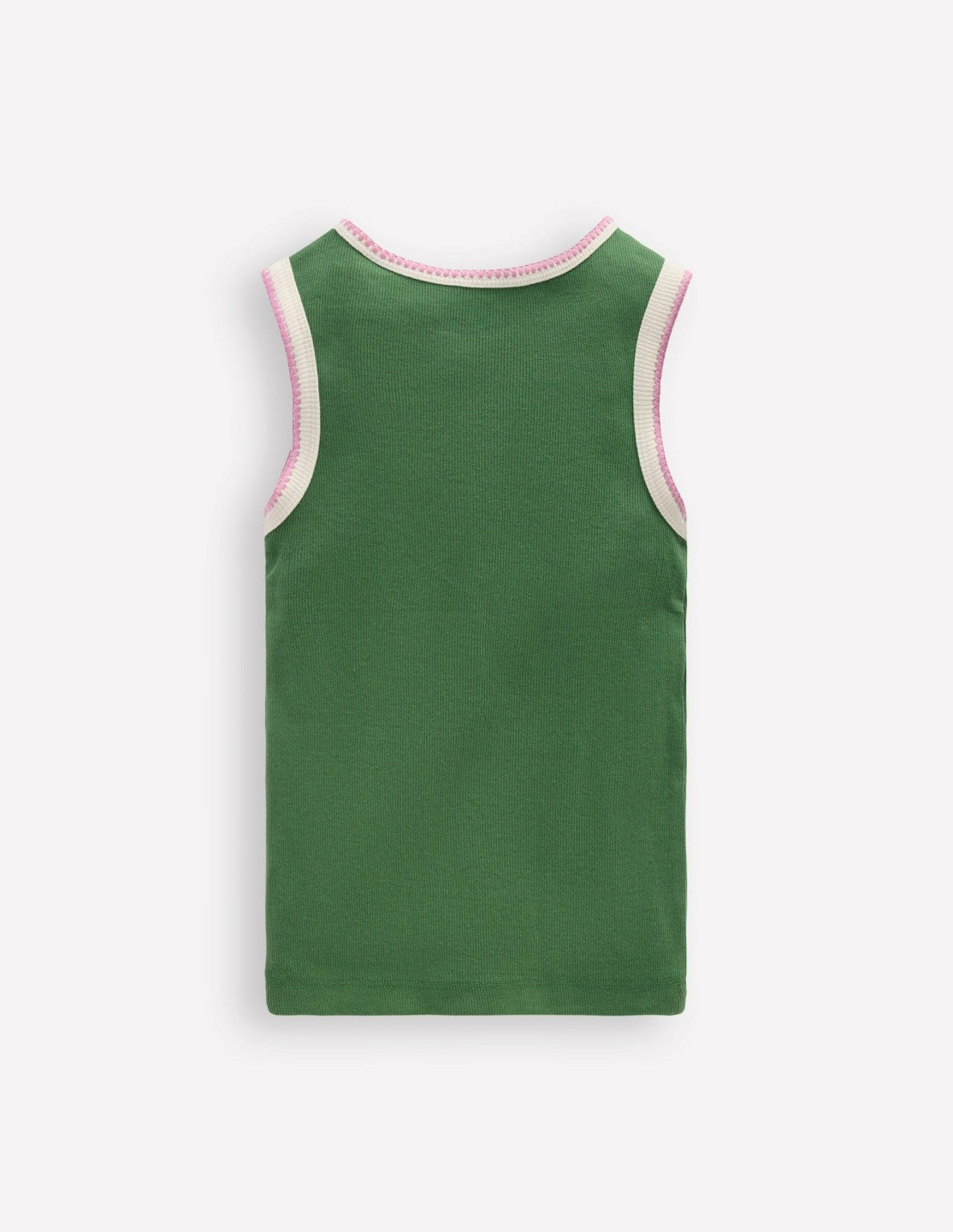 Crochet Trim Ribbed Vest-Willow Green / Boden Sale