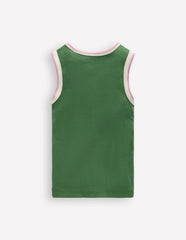 Crochet Trim Ribbed Vest-Willow Green / Boden Sale