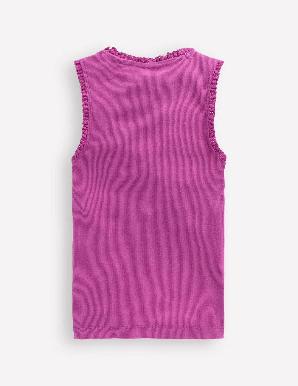 Ribbed Lace Trim Tank-Purple / Boden Outlet