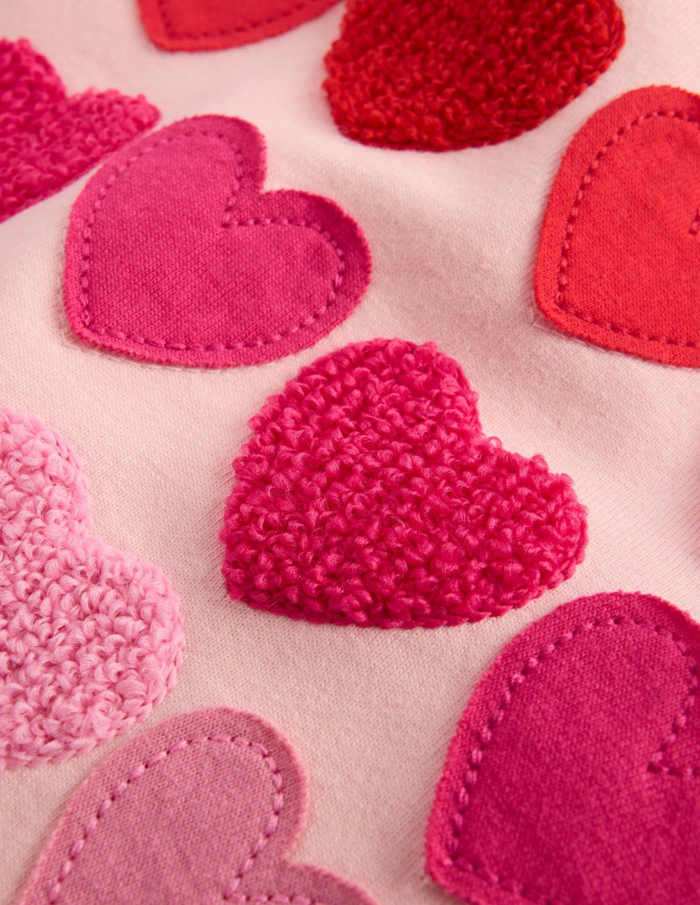 Relaxed Applique T-shirt-Chalk Pink Heart rainbow / Boden Discount