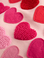 Relaxed Applique T-shirt-Chalk Pink Heart rainbow / Boden Discount