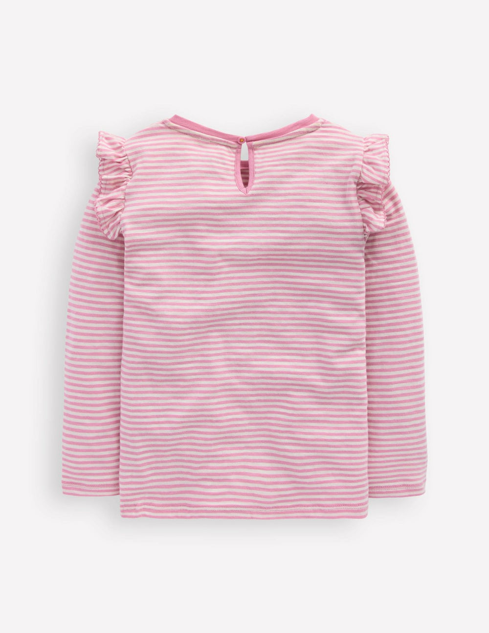 Frill Sleeve Slub Top-Soft Ivory/Pink Haze Stripe / Boden us