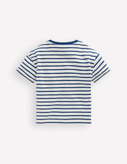 Relaxed Applique T-shirt-Navy Stripe Sunglasses / Boden