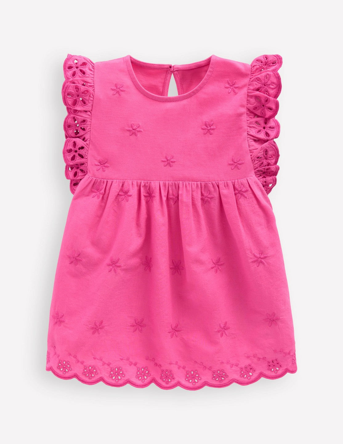 Fabric Mix Broderie Top-Carmine Rose / Boden Sale